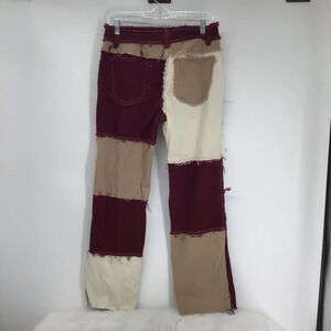 “Jeans” Brand Y2K style Patchwork Mid-Rise Straight Leg Stretch Pants Size L